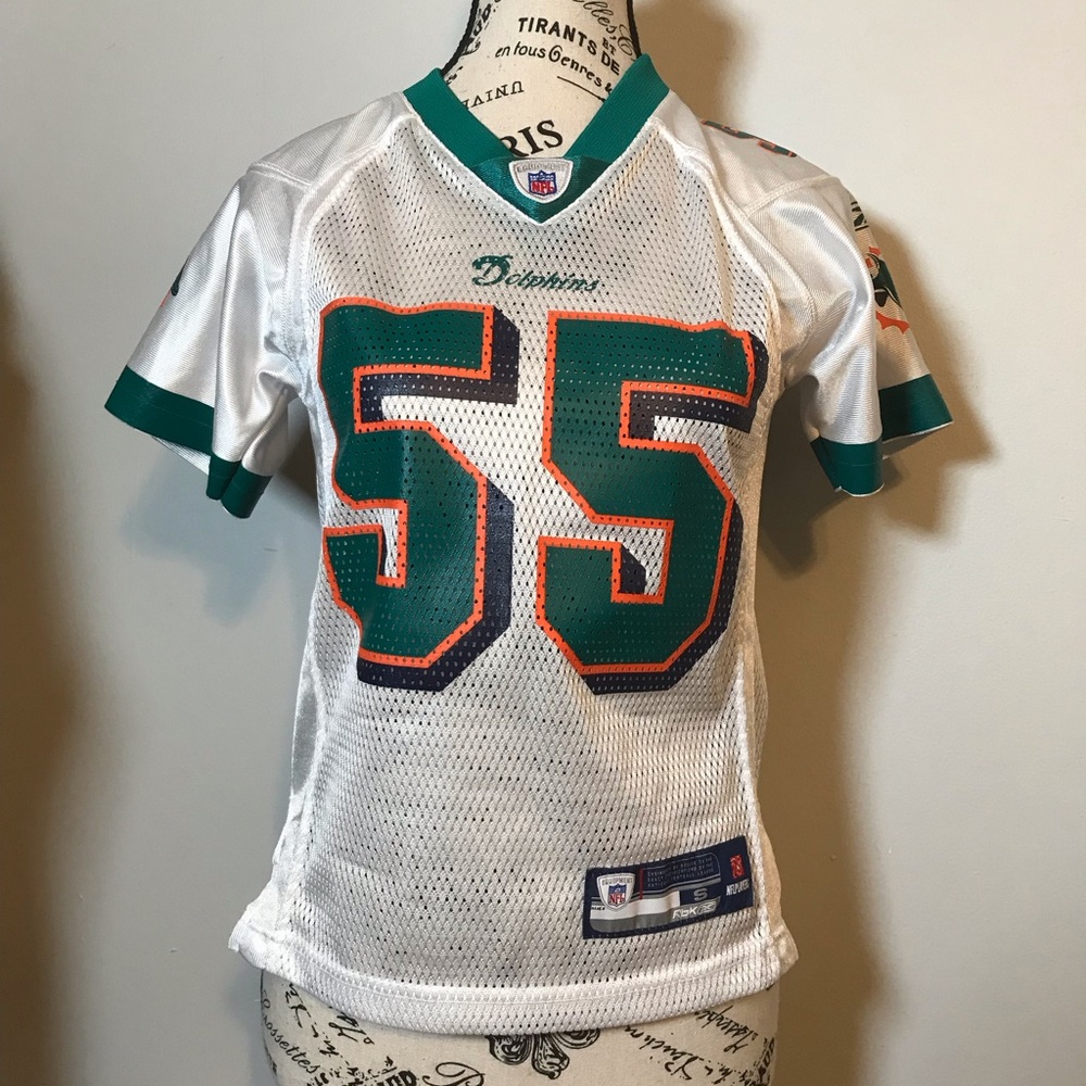 🐬 KIDS NFL OFFICIAL REEBOK MIAMI DOLPHINS JOEY PORTER #55 JERSEY CHILDRENS SM 8